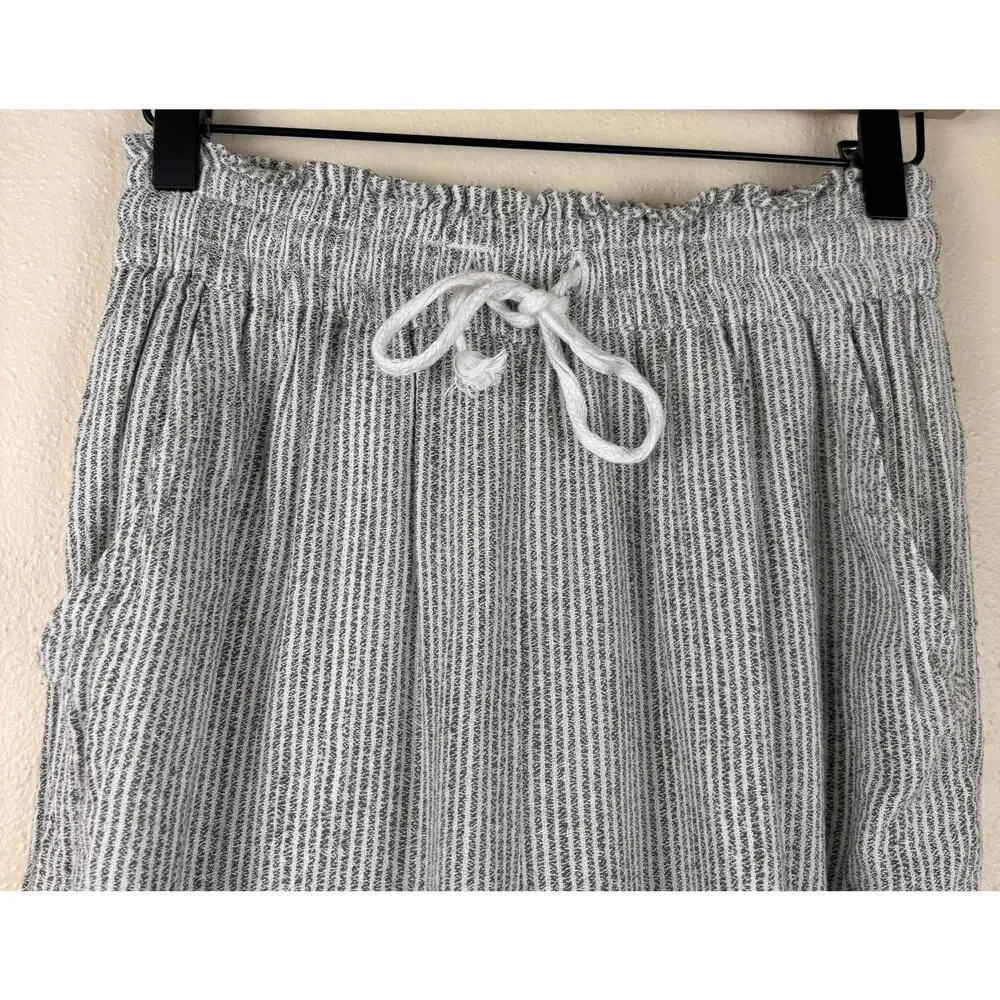 Aerie Real Good Gauze High Waisted Pant Size Small Pinstripe Blue & White - Picture 10 of 13